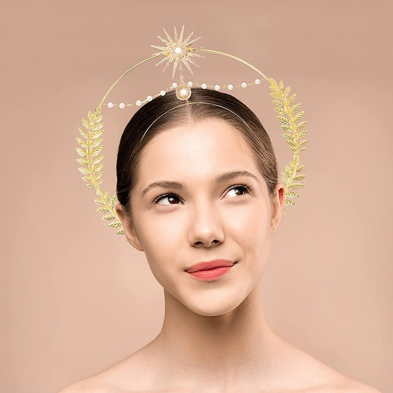 Crown Halo Earring Set & Bohemian Hair Band - Embrace Your Inner Sun Goddess