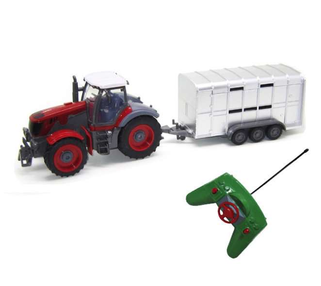 Coche teledirigido con Tractor agrícola a escala 1:28, camión volquete con Control remoto de 2,7 MHz, perfecto para regalos de cumpleaños para niños