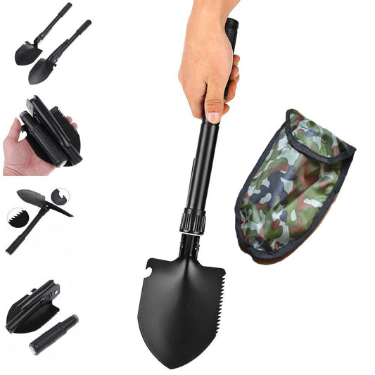 Compact Tactical Folding Shovel - All-in-One Survival & Outdoor Utility Tool