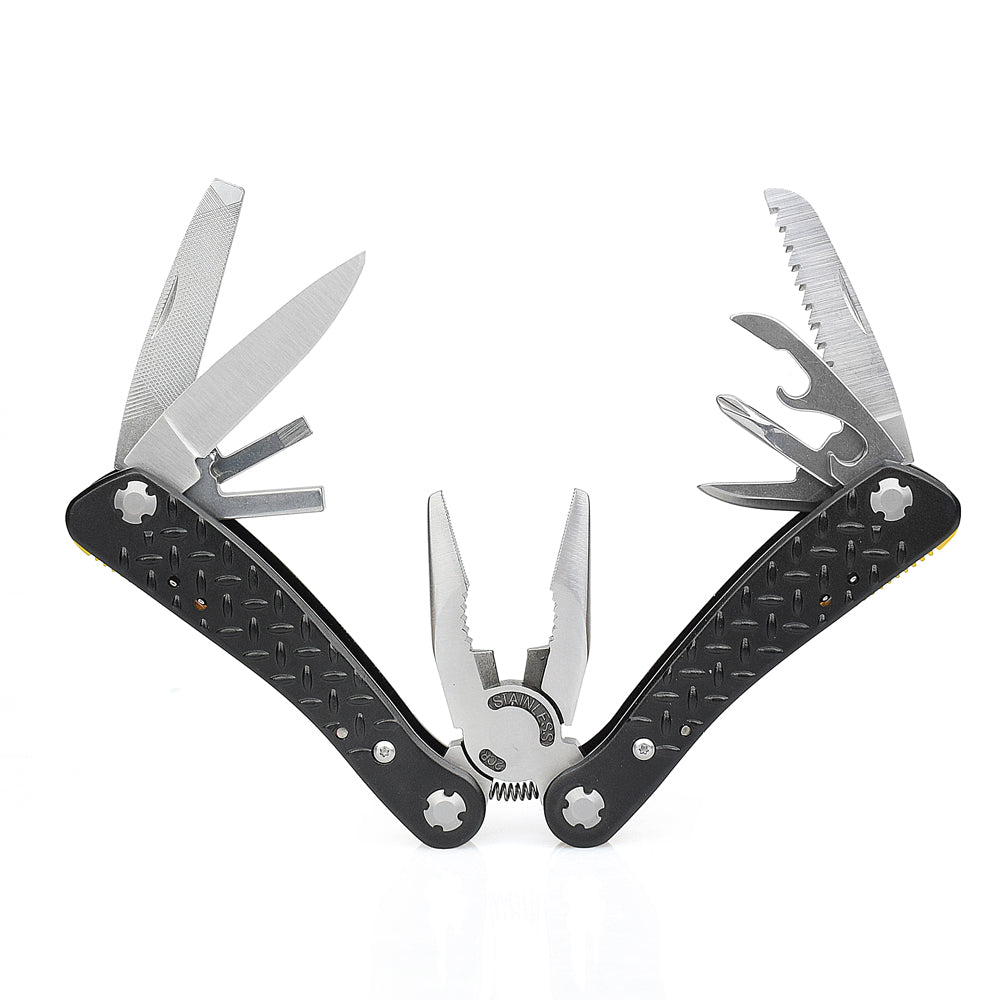 NEWACALOX All-in-One Pliers - Pocket-Sized Multi-Tool with Screwdriver & Survival Knife