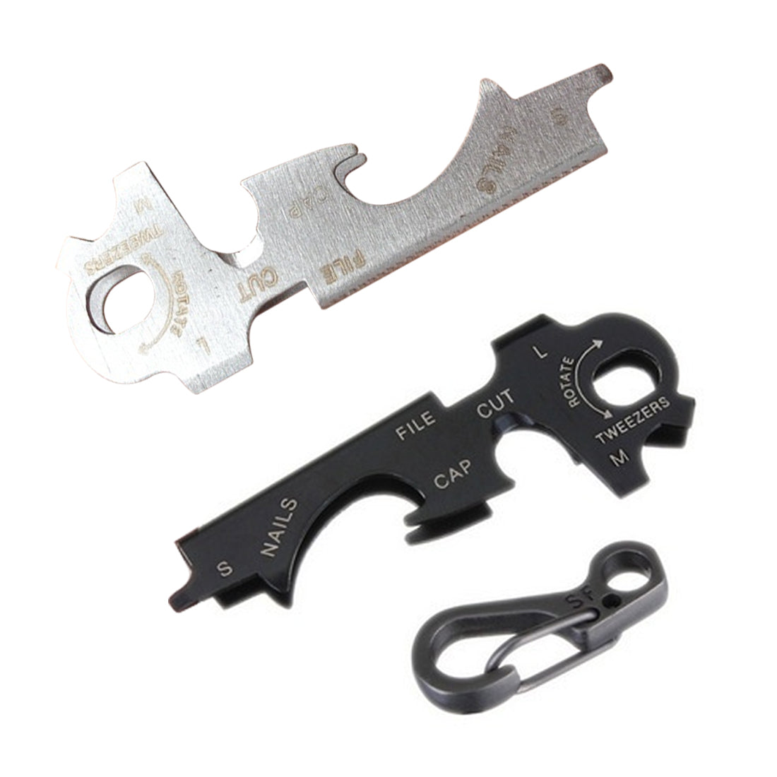 8-in-1 Stainless Steel EDC Multi-Tool Keychain for Outdoor Survival