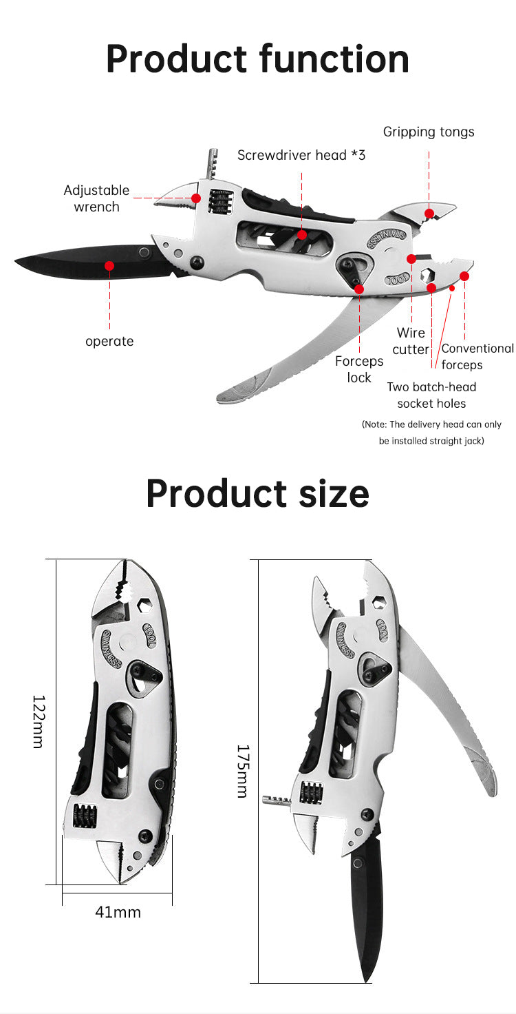 Outdoor Camping Multi-Purpose Tool: Pliers and Wrench Combination