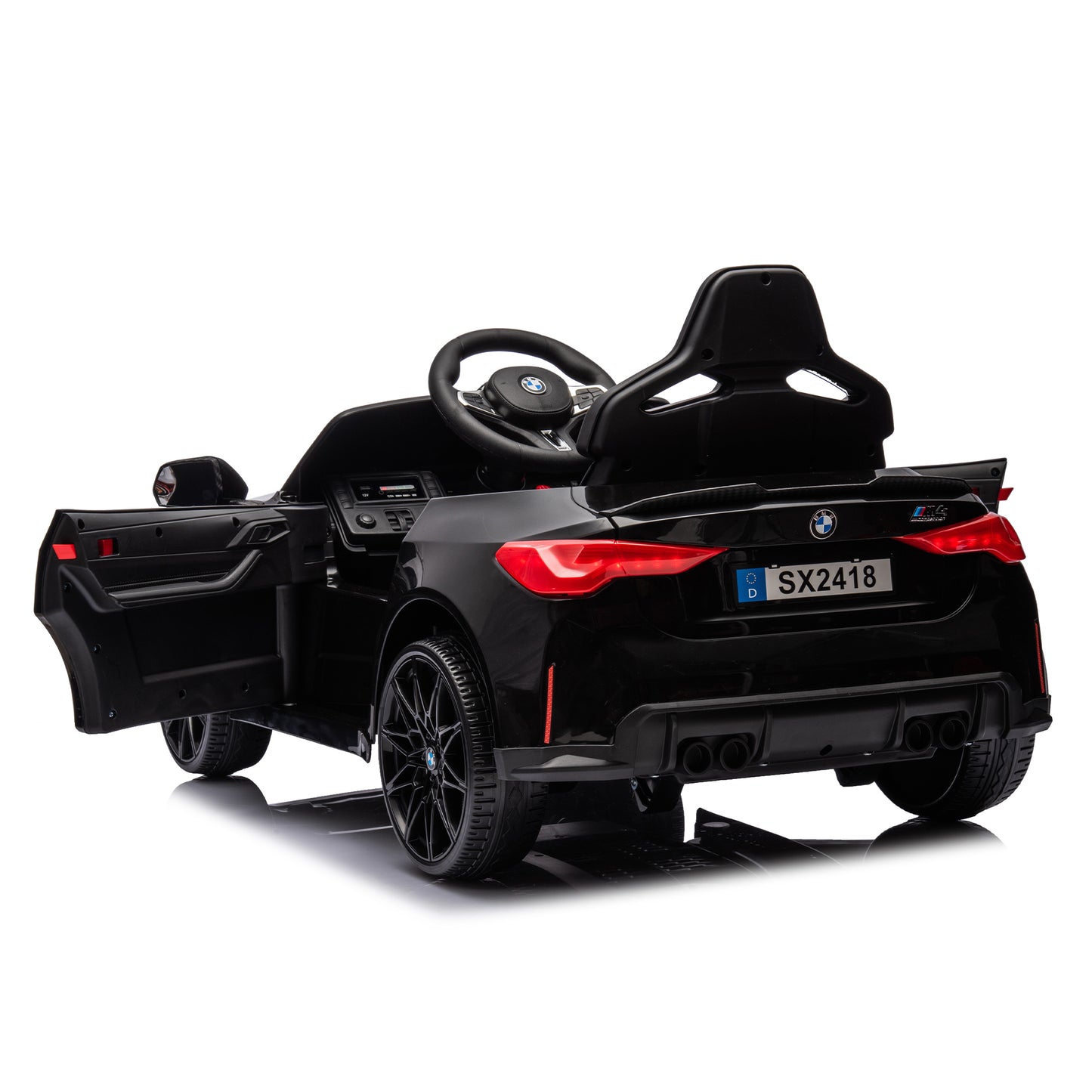 Black BMW M4 12v Kids ride on toy car 2.4G W/Parents Remote Control Three speed adjustable