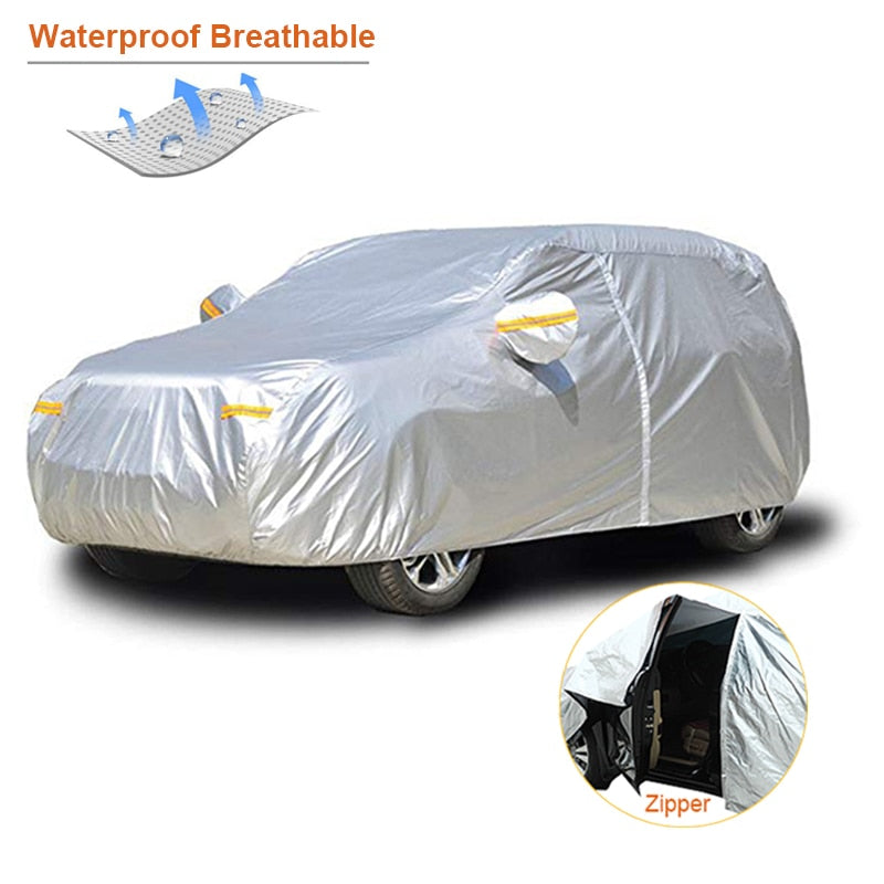 Kayme Waterproof Car Covers - Outdoor Sun Protection Cover for Car Reflector, Dust, Rain, Snow Protective, SUV, Sedan, Hatchback Full Size