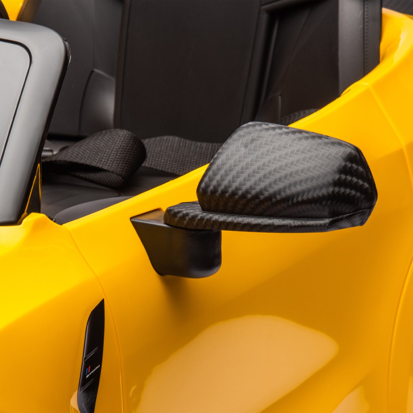 BMW M4 12V Ride-On Car: Yellow, Remote-Controlled, Adjustable Speed