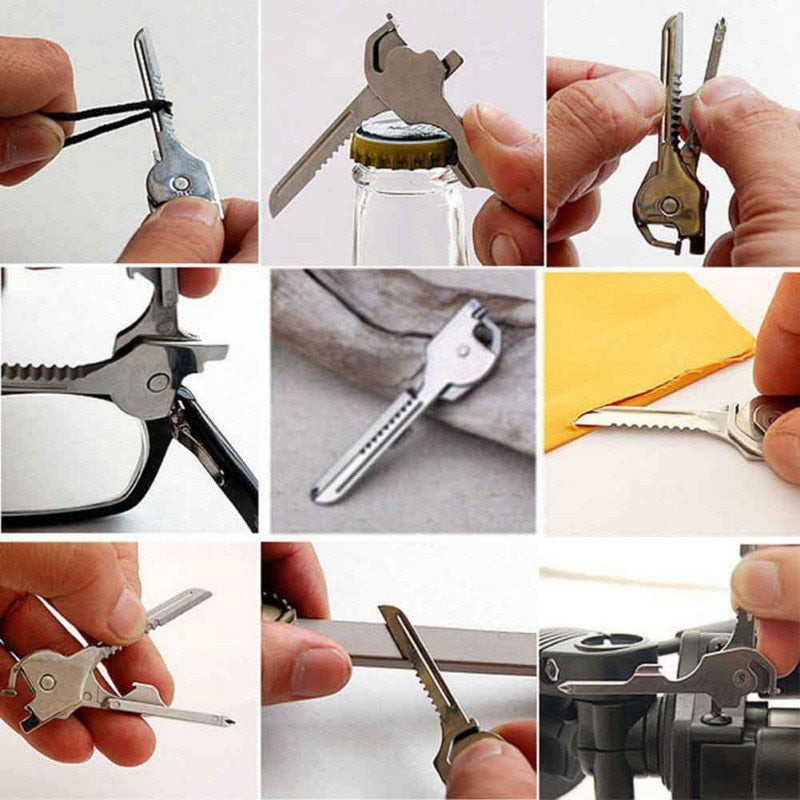 6-in-1 Stainless Steel EDC Multi-Tool Keychain