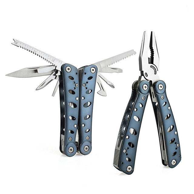 NEWACALOX All-in-One Pliers - Pocket-Sized Multi-Tool with Screwdriver & Survival Knife