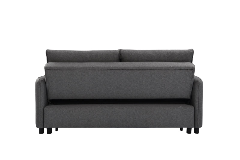 3 in 1 Convertible Sleeper Sofa Bed, Modern Fabric Loveseat Futon with Pullout Bed, Grey