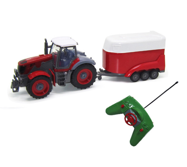 Coche teledirigido con Tractor agrícola a escala 1:28, camión volquete con Control remoto de 2,7 MHz, perfecto para regalos de cumpleaños para niños