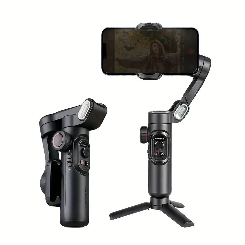 Estabilizador de cardán portátil XE de 3 ejes - Grabador de vídeo plegable para teléfono inteligente para iPhone y Xiaomi - Perfecto para Vlogging