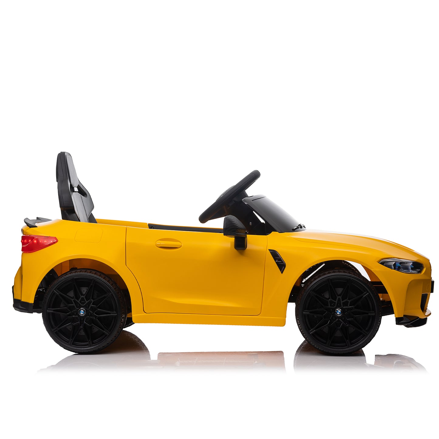 BMW M4 12V Ride-On Car: Yellow, Remote-Controlled, Adjustable Speed