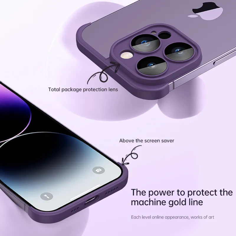 Premium Soft Silicone Case with Lens Protector for iPhone 15/14 Pro Max