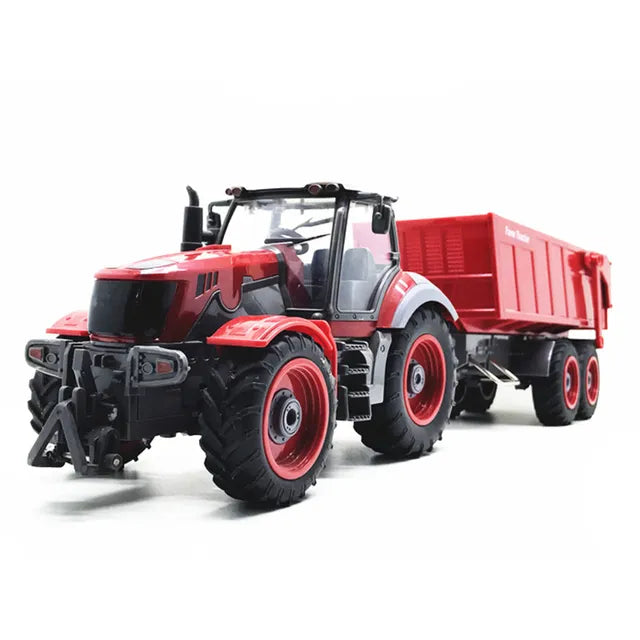 Coche teledirigido con Tractor agrícola a escala 1:28, camión volquete con Control remoto de 2,7 MHz, perfecto para regalos de cumpleaños para niños