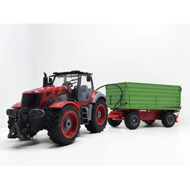 Coche teledirigido con Tractor agrícola a escala 1:28, camión volquete con Control remoto de 2,7 MHz, perfecto para regalos de cumpleaños para niños